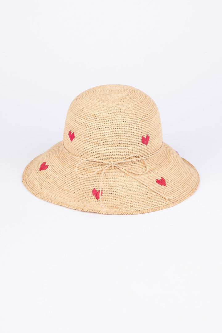 Love Bucket Hat - Natural W Red