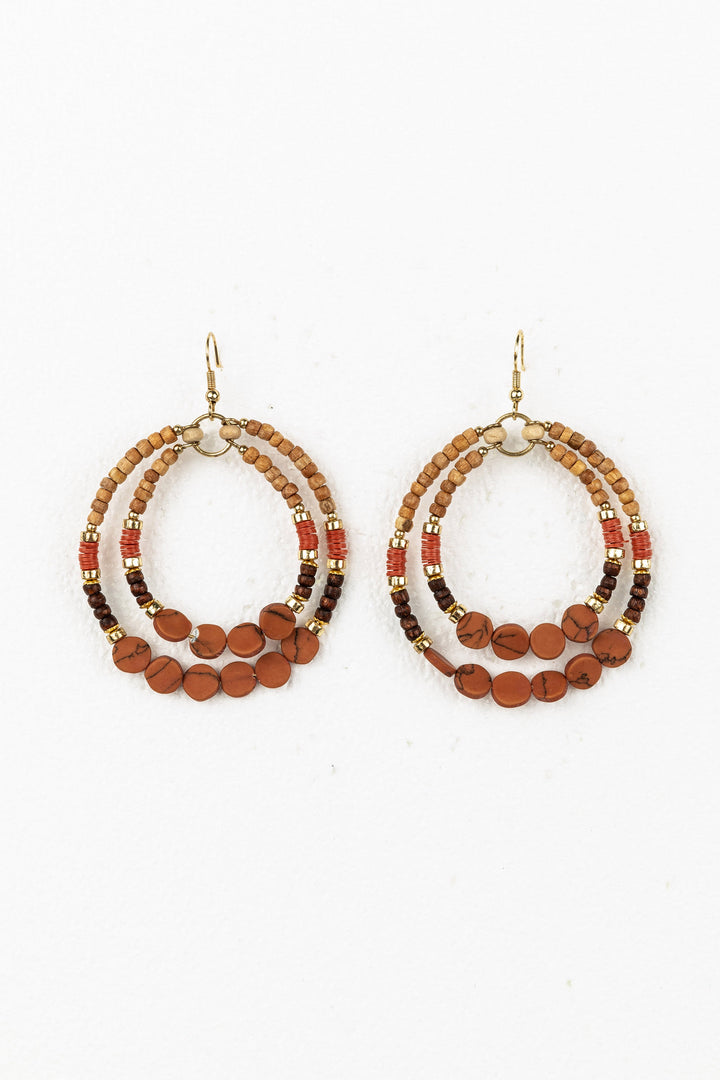 Rosetta Earrings - Rust