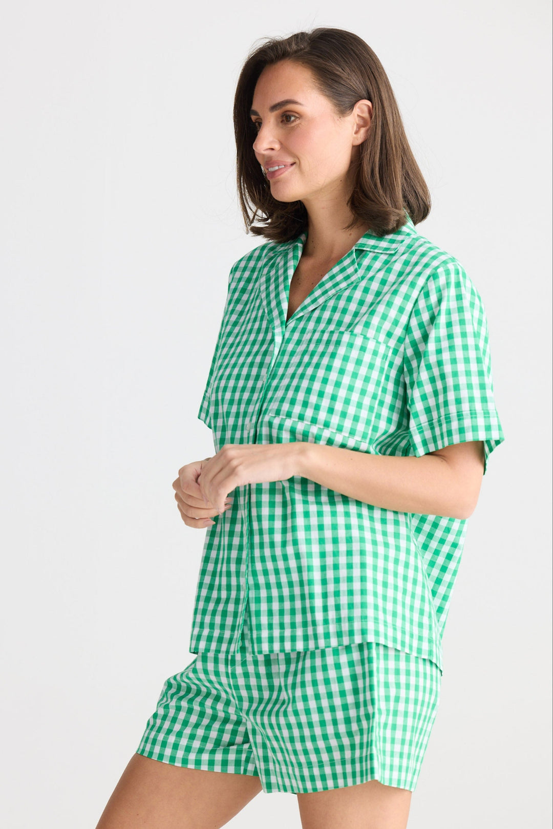 Stay In Bed Pyjama Set - Green Check