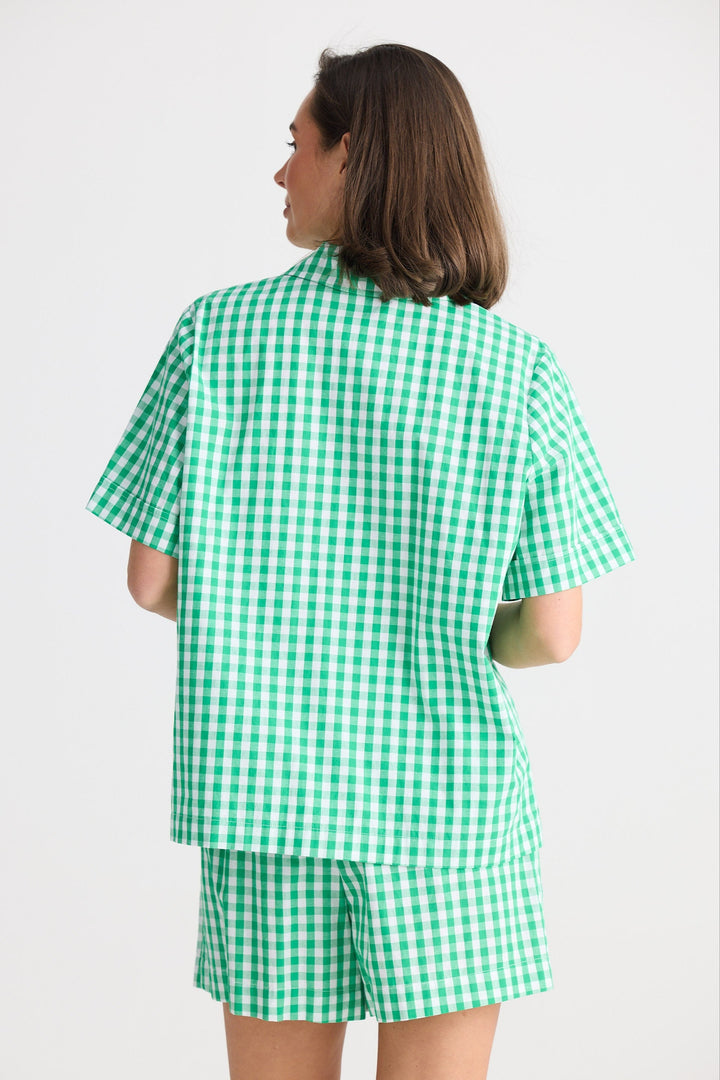 Stay In Bed Pyjama Set - Green Check