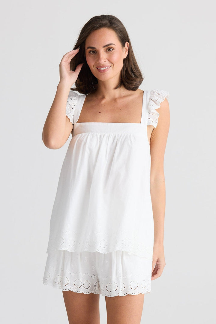 Lazy Sunday Pyjama Set - White