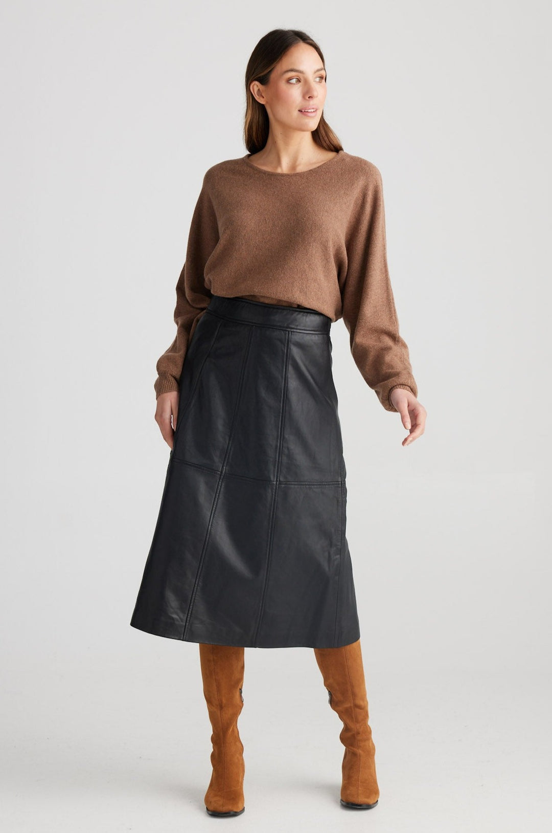 Burnett Leather Skirt - Black