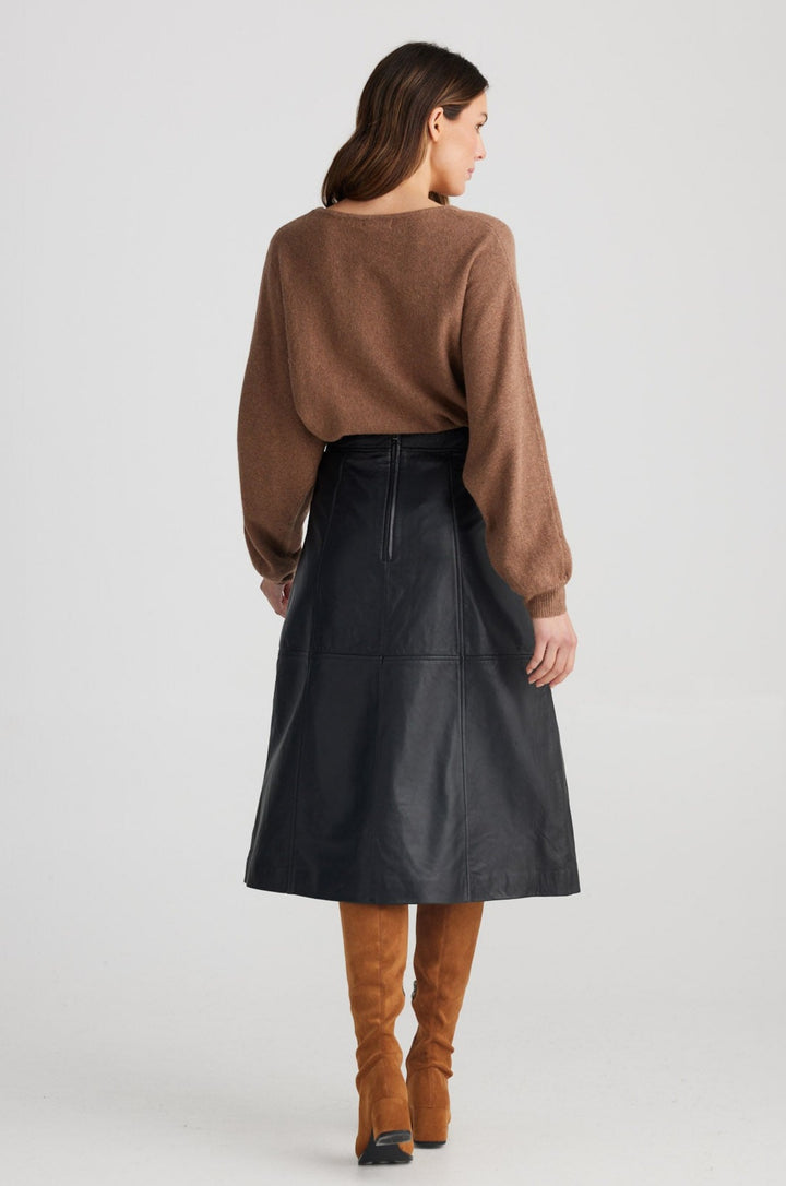 Burnett Leather Skirt - Black