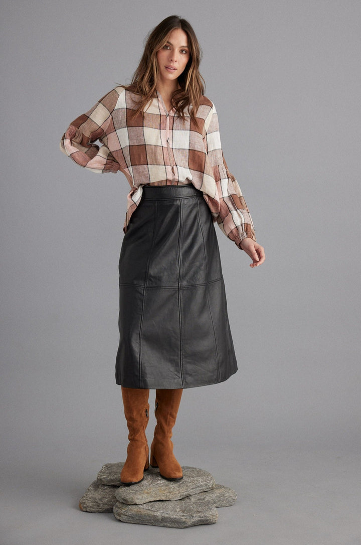 Burnett Leather Skirt - Black