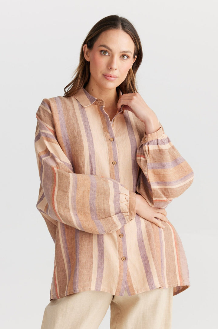 Milano Shirt - Santal Stripe