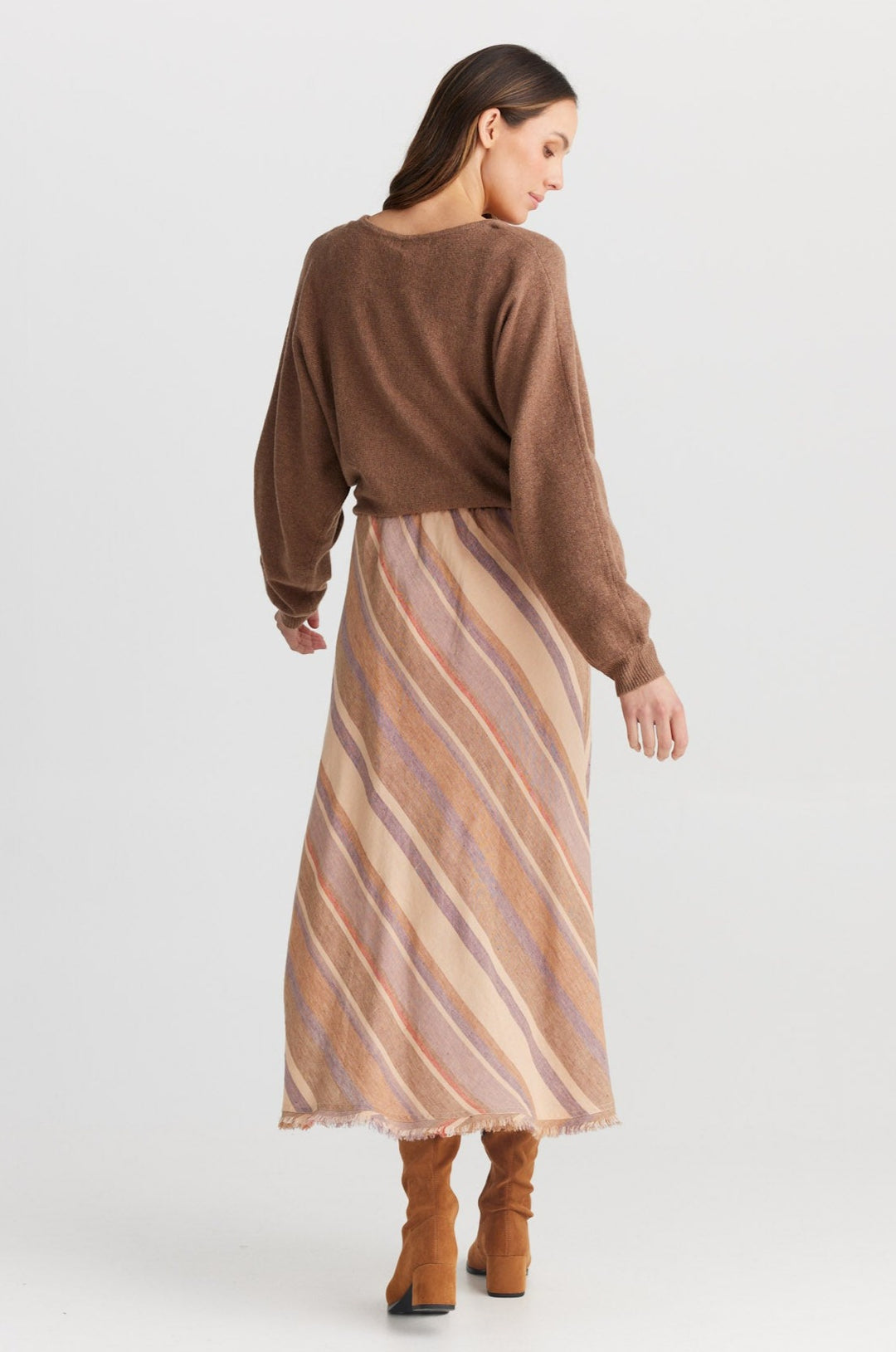 Sicily Skirt - Santal Stripe