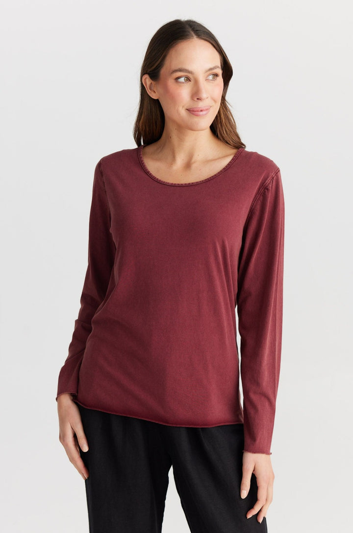 Kasai Long Sleeve Top - Wine