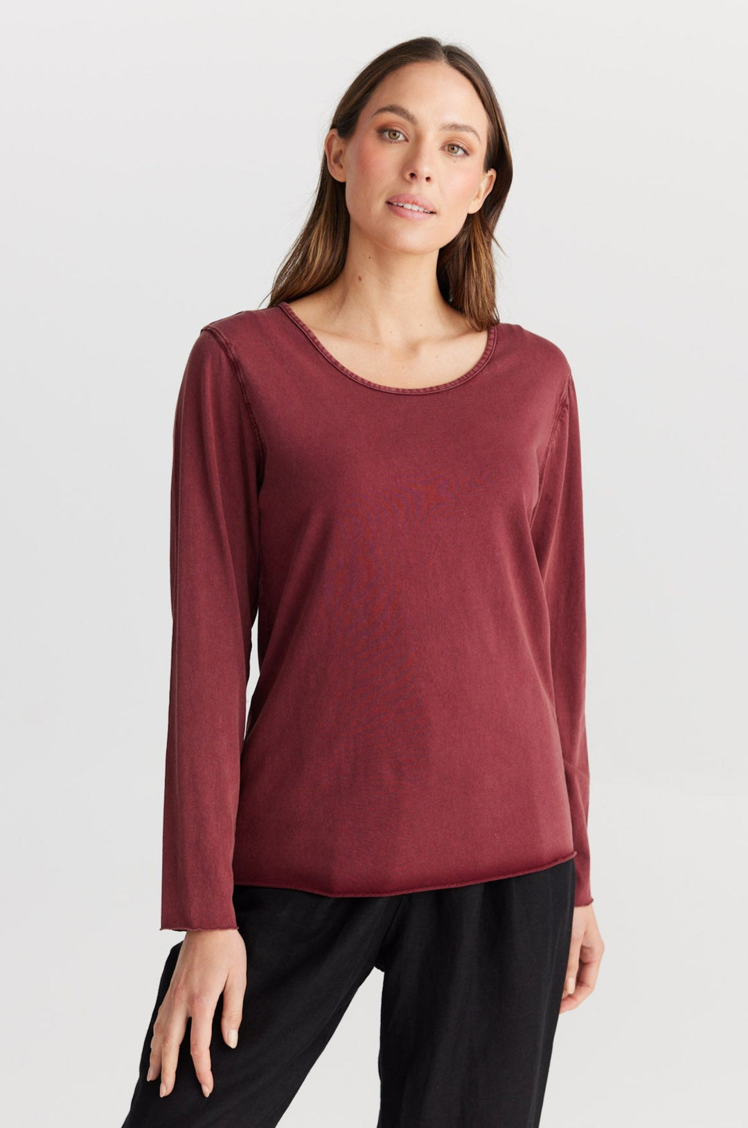 Kasai Long Sleeve Top - Wine