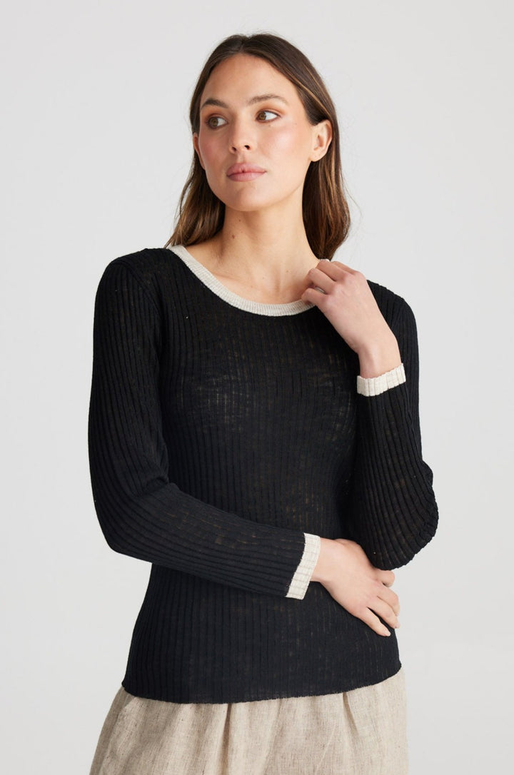 Saturn Long Sleeve Top - Black