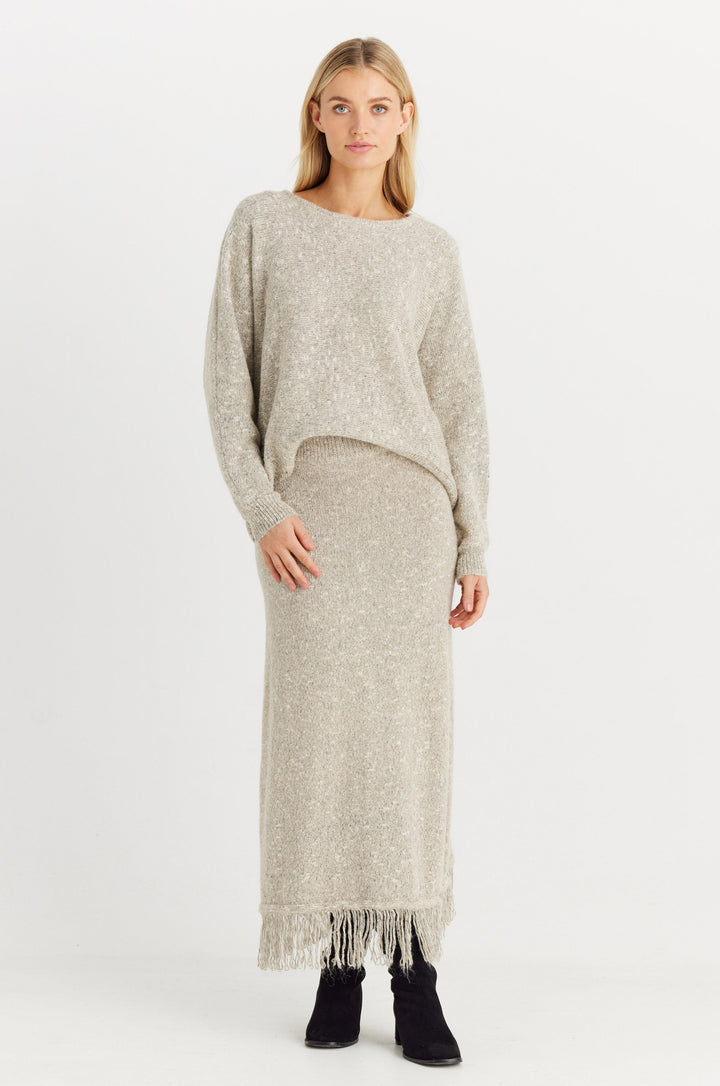 Seville Knit Skirt - Oatmeal