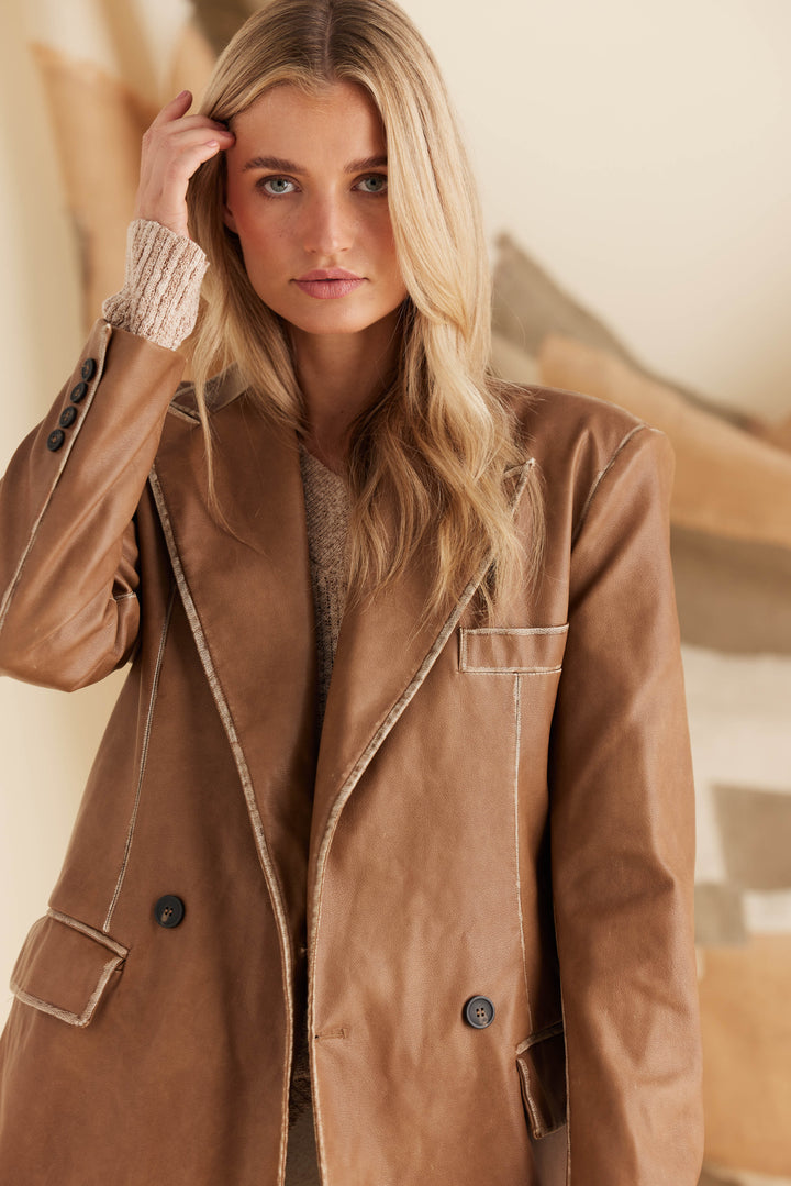 Venice Leather Jacket - Chestnut