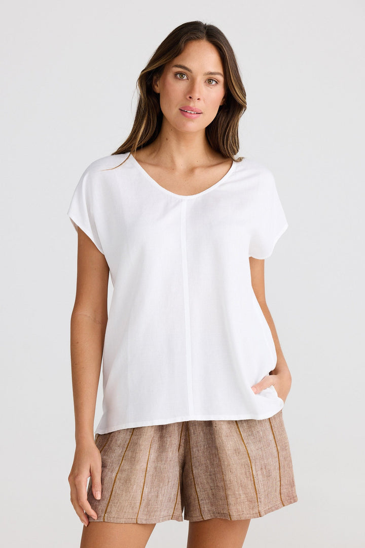 Havana Tee - White Linen Blend