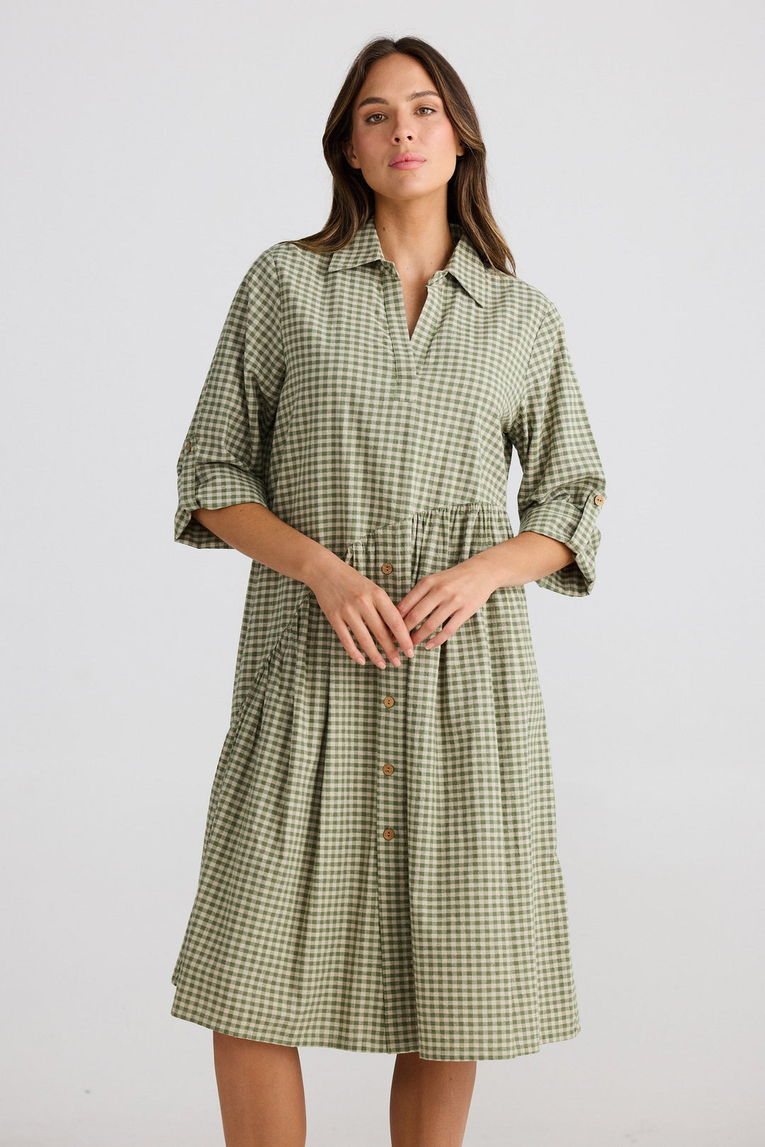 Havana Dress - Sage Check