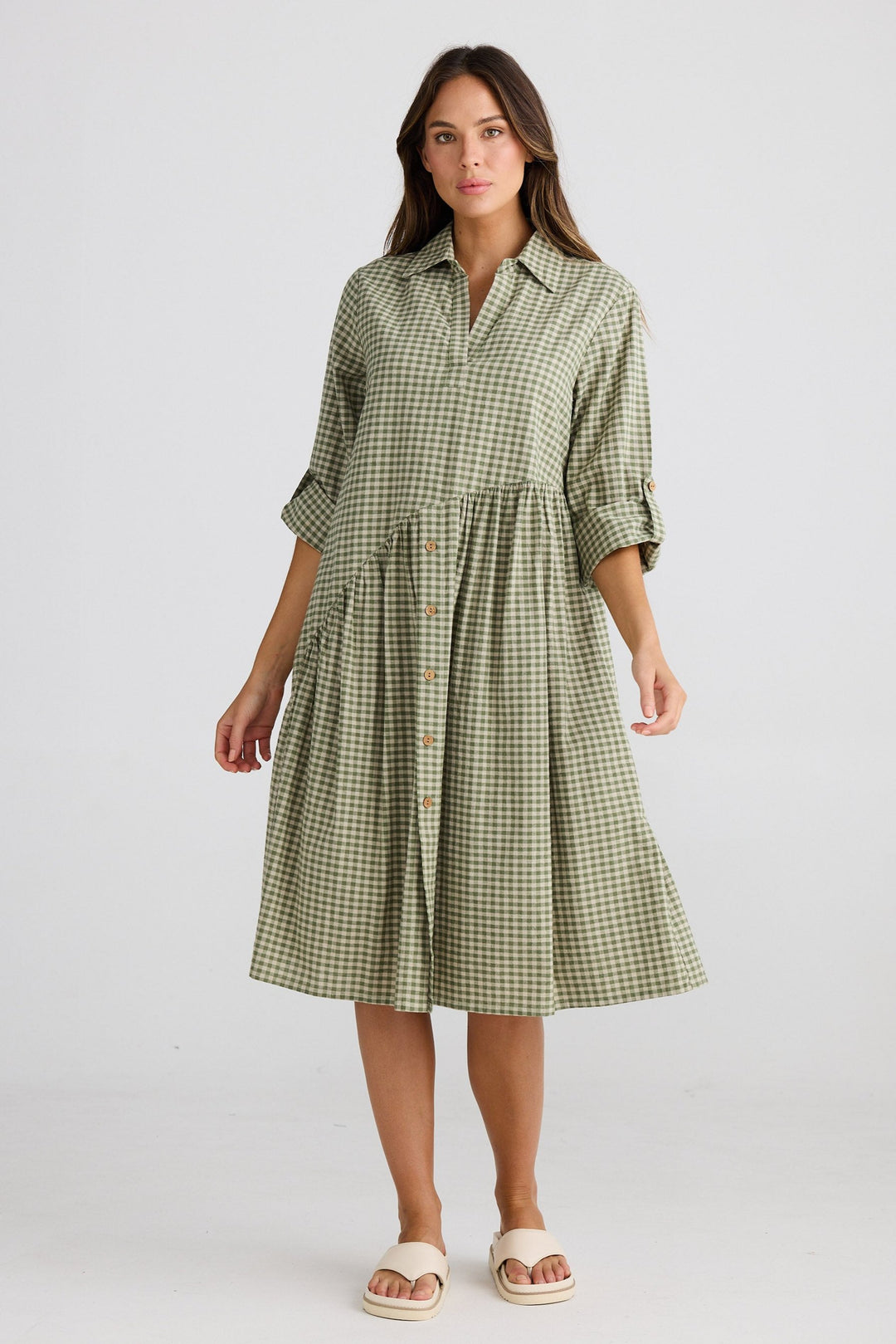 Havana Dress - Sage Check