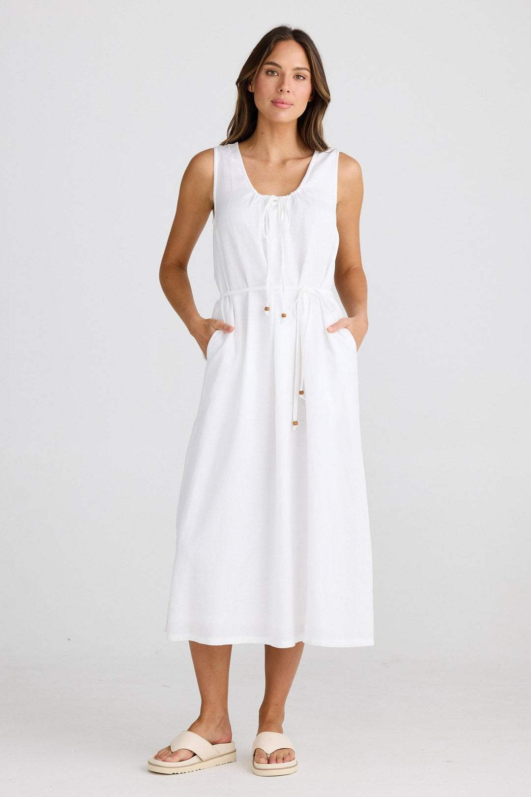 Cayman Dress - White Linen Blend