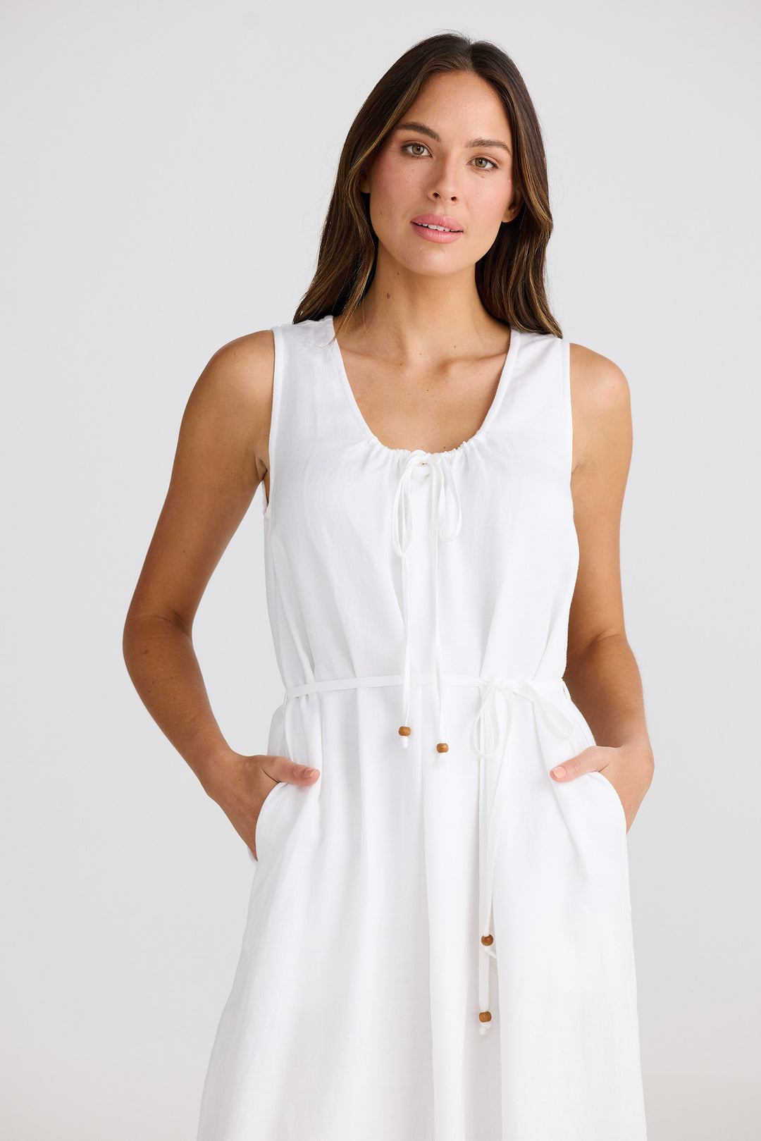 Cayman Dress - White Linen Blend