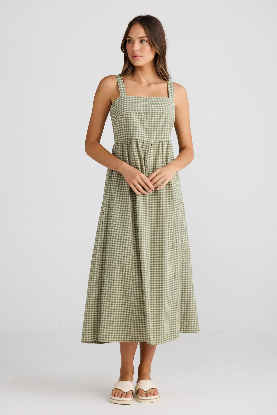 Bahama Dress - Sage Check