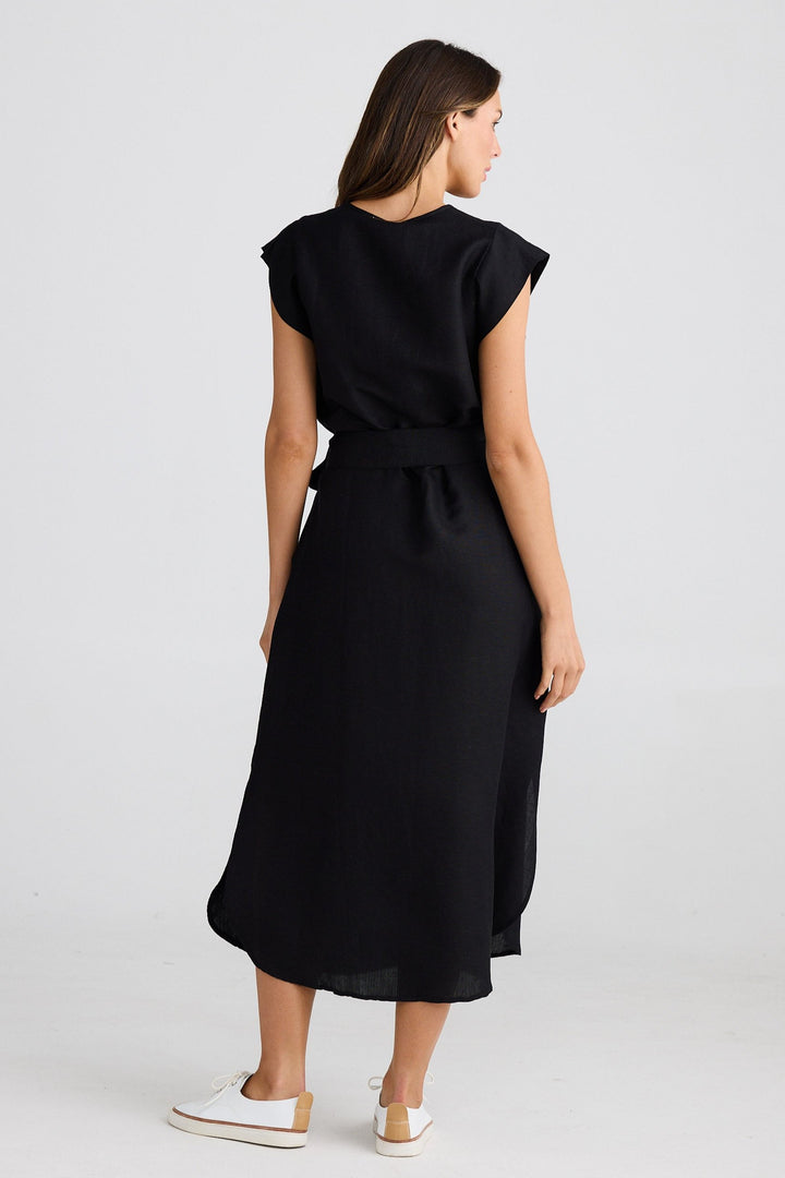 Sebou Dress - Black Linen Blend