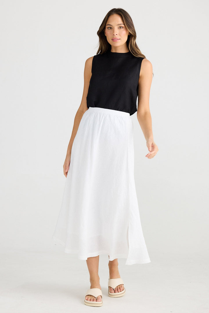 Sicily Skirt - White Linen