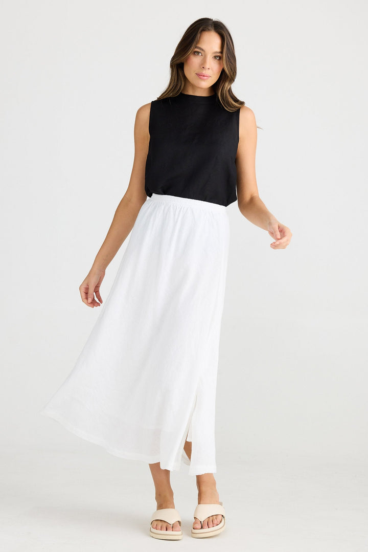 Sicily Skirt - White Linen