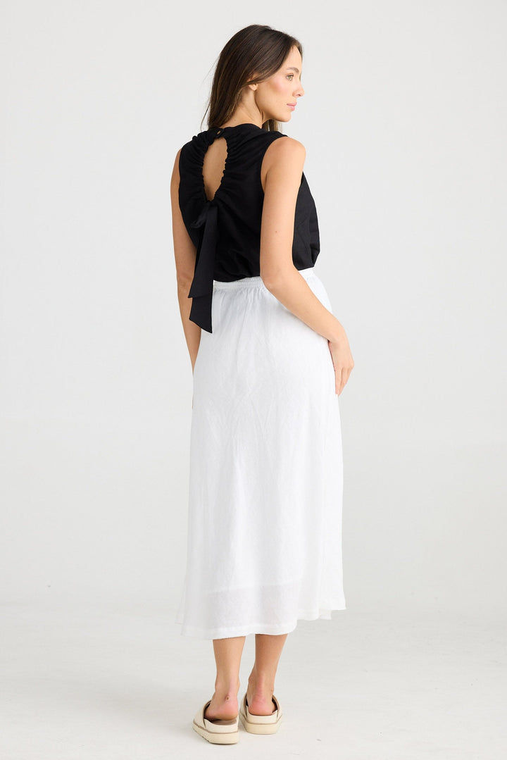 Sicily Skirt - White Linen