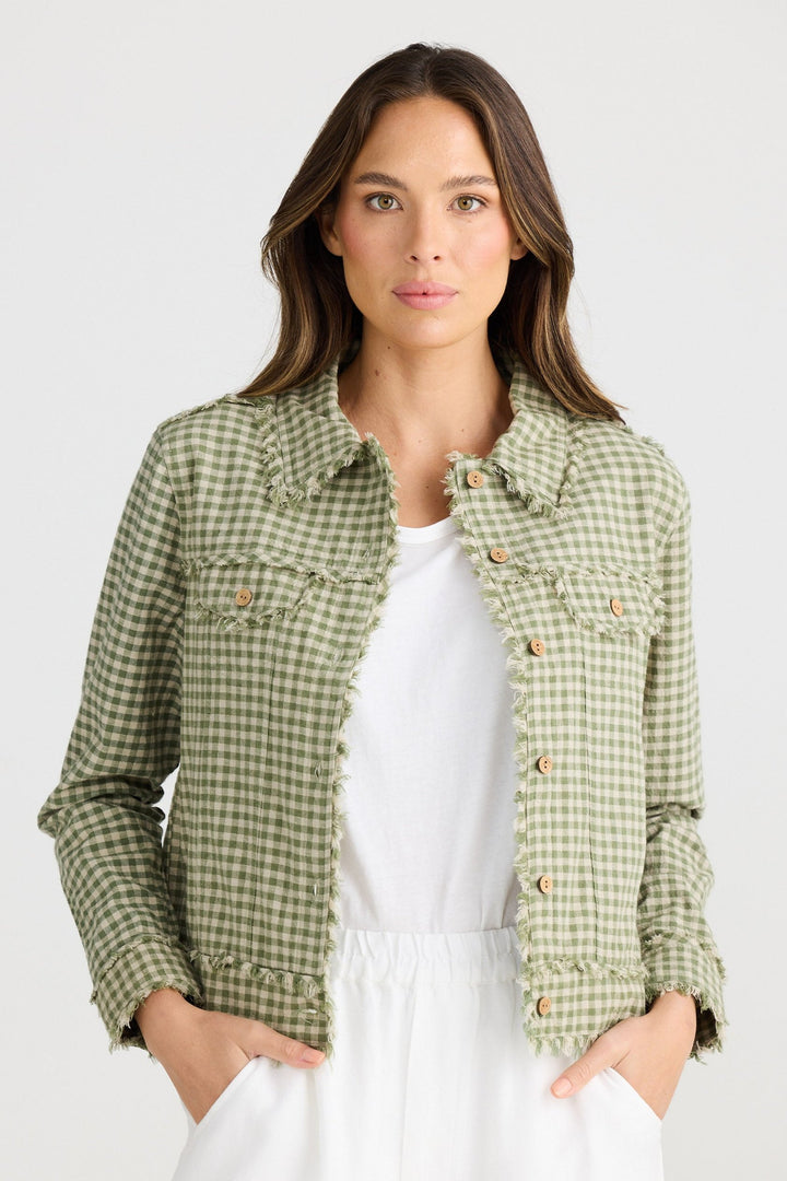 Monza Jacket - Sage Check