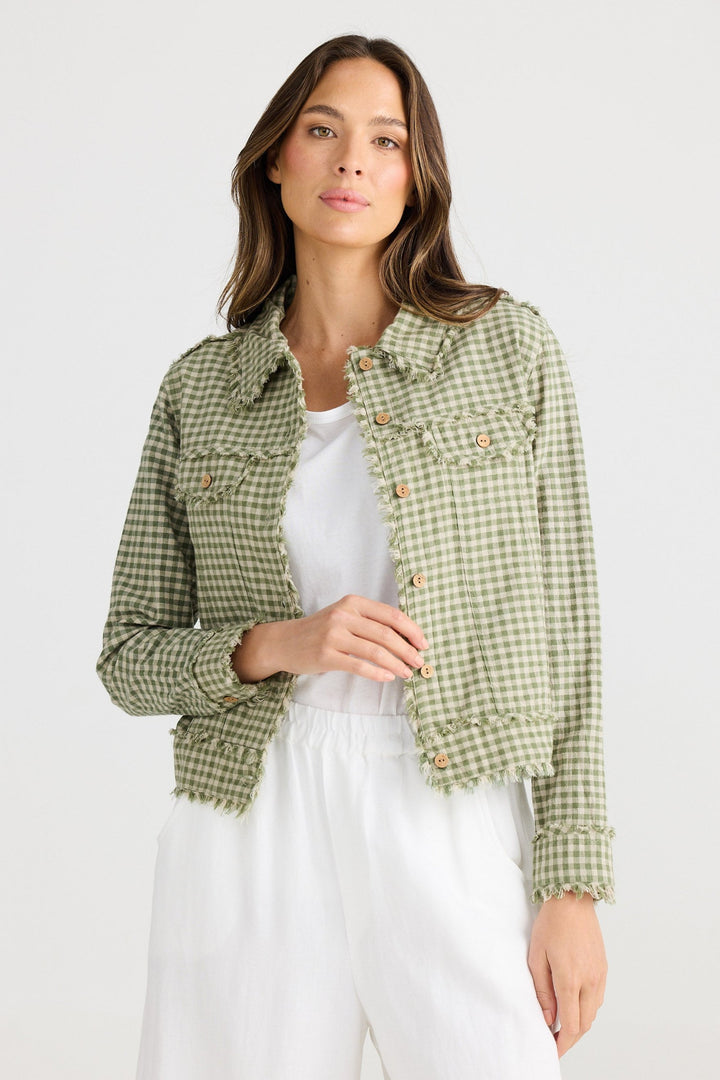 Monza Jacket - Sage Check