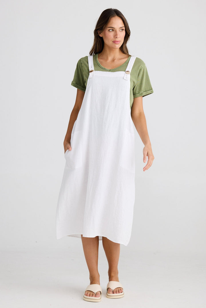 Sesame Pinafore - White Linen