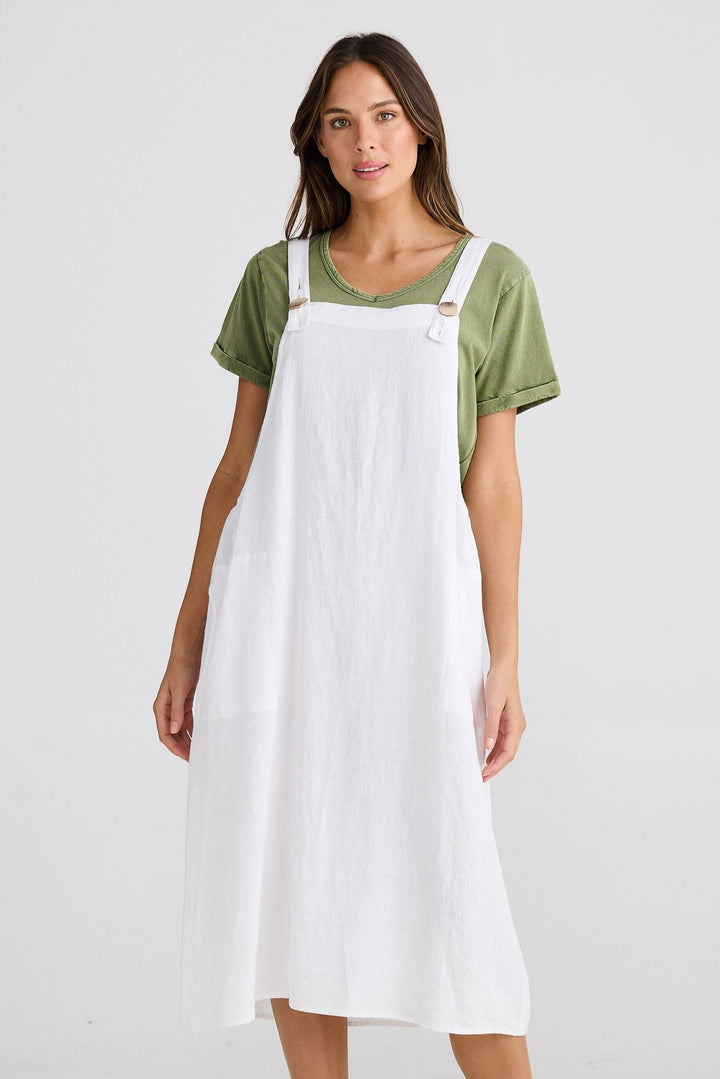 Sesame Pinafore - White Linen