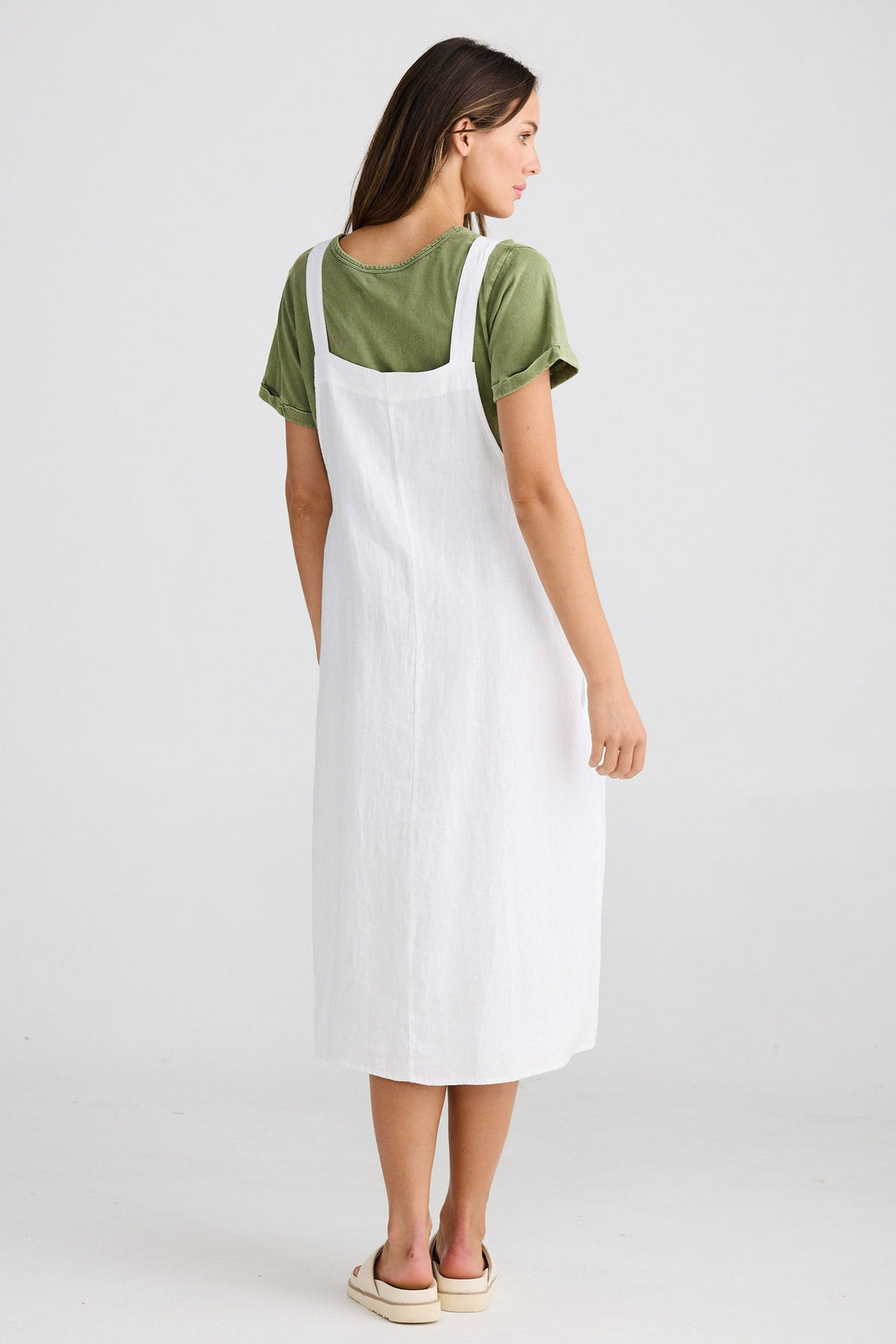 Sesame Pinafore - White Linen