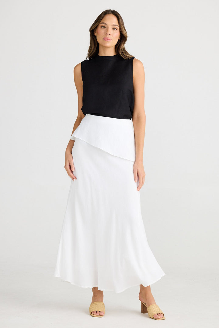 Kinley Skirt - White Linen Blend