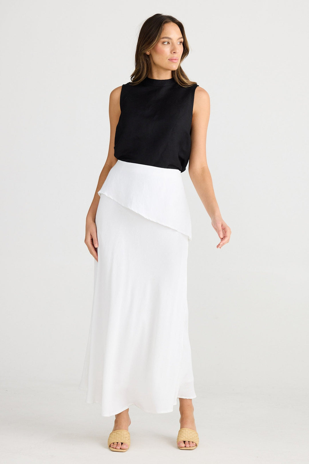 Kinley Skirt - White Linen Blend