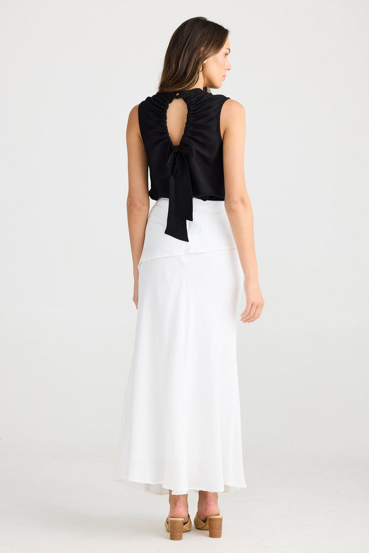 Kinley Skirt - White Linen Blend