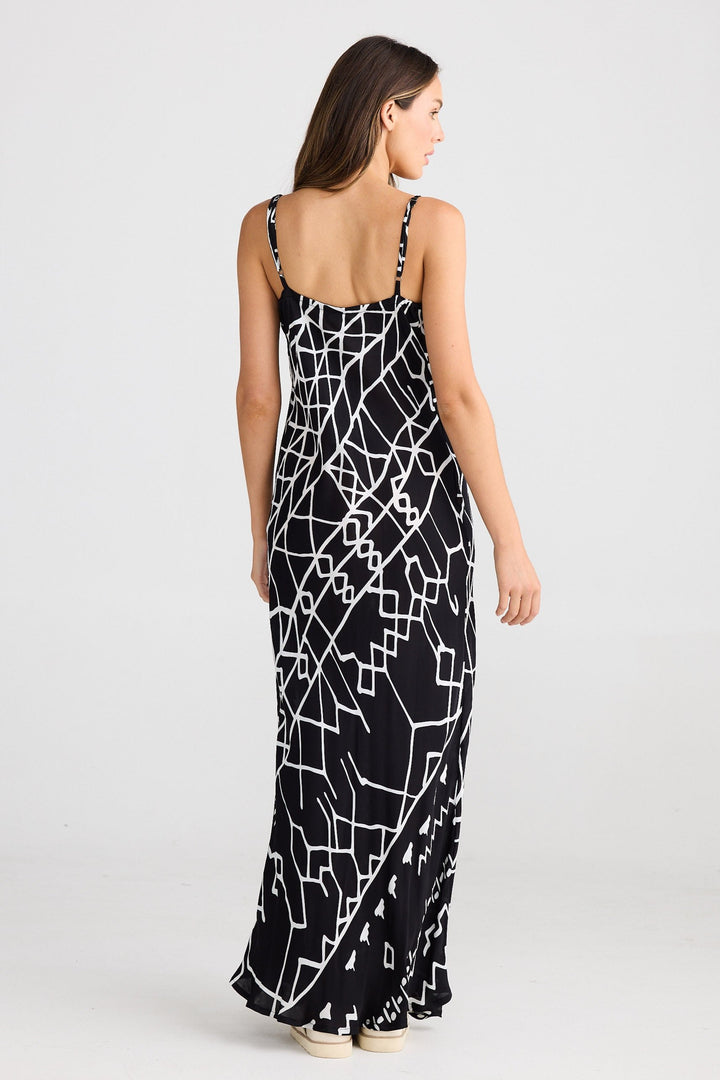 Claro Maxi Dress - Black Indus