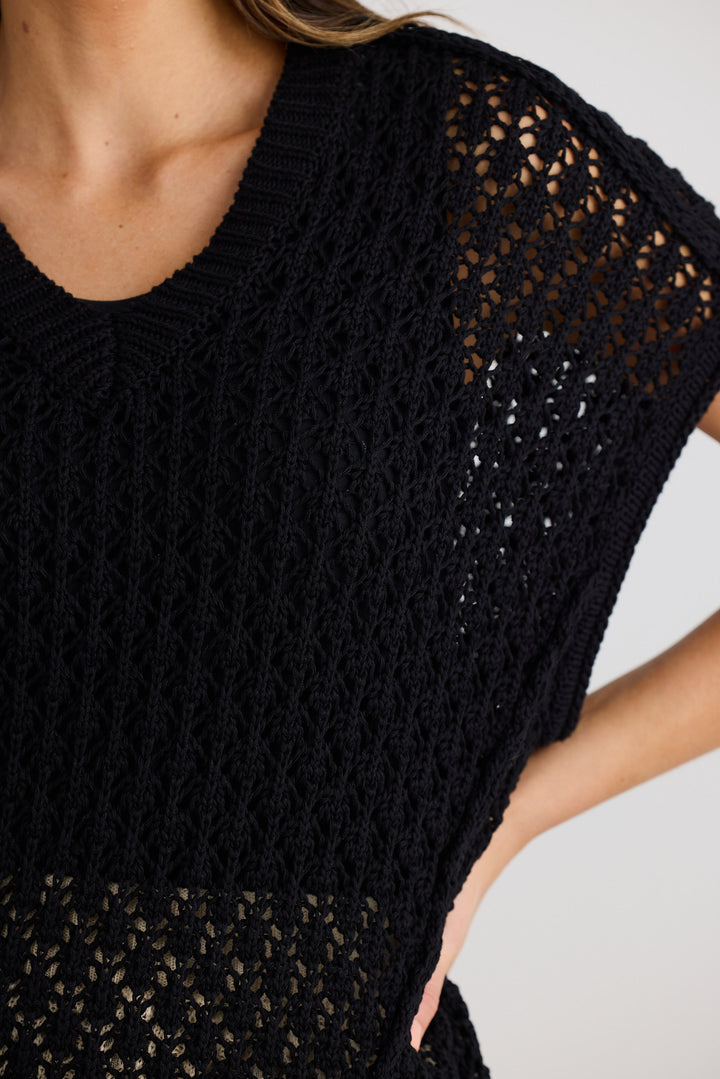 Kasbah Top - Black Crochet