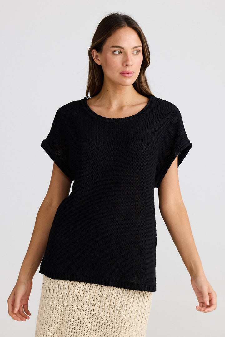 Issa Knit Tee - Black