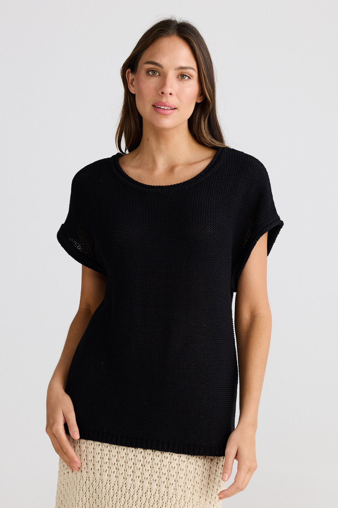 Issa Knit Tee - Black