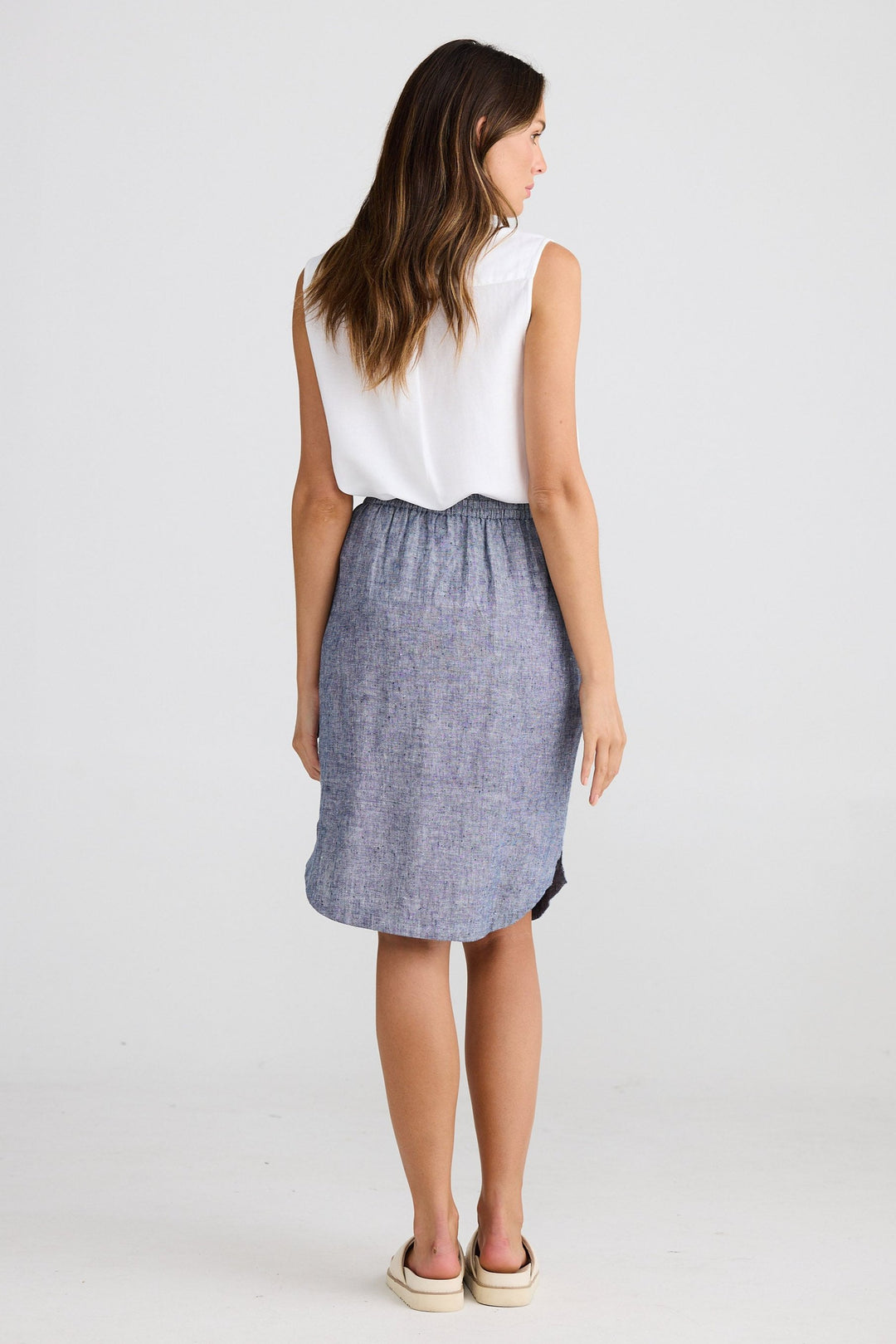 Khari Skirt - Navy Fleck