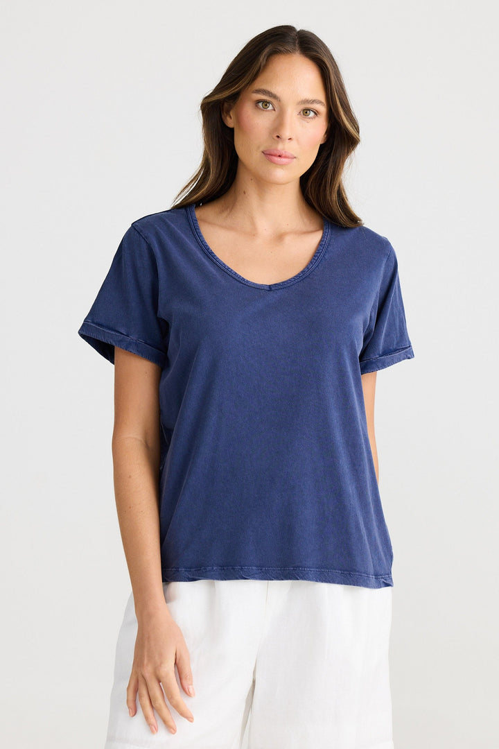 Kasai Short Sleeve Tee - Navy Wash