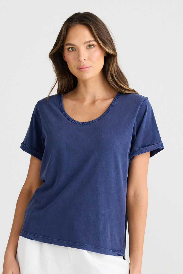 Kasai Short Sleeve Tee - Navy Wash